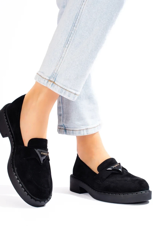 Damenmokassins aus schwarzem... Damenmokassins aus schwarzem...