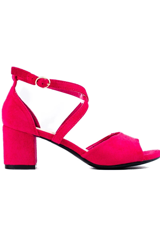Wildleder-Sandalen mit Absatz in rosa...