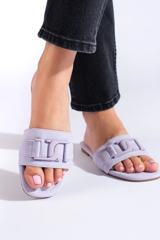 Lila Wildleder-Damenhausschuhe von...