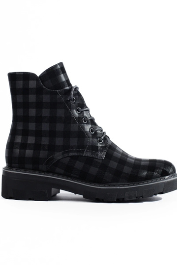 Damenstiefel mit Karomuster...
