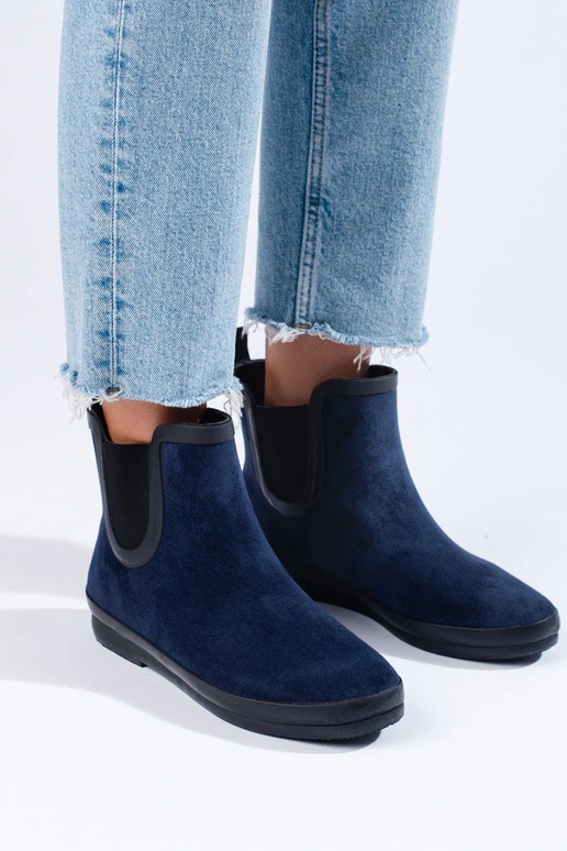 Wildleder-Gummistiefel isoliert blau...