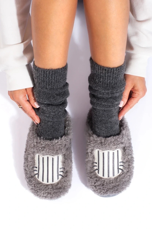 graue Hausschuhe Shelovet