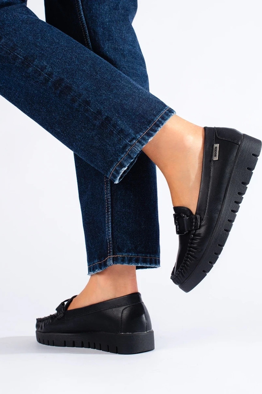 Mokassins aus Öko-Leder in schwarzer... Mokassins aus Öko-Leder in schwarzer...