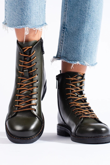 Dunkelgrüne Damenstiefel... 2