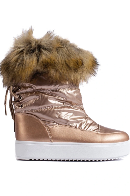 Rosa Damen-Schneestiefel mit Fell