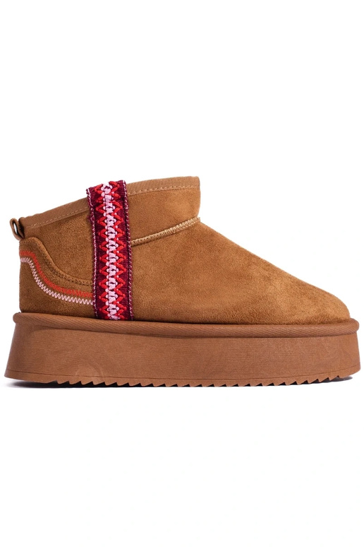 aus Wildleder Damen-Schneestiefel Kamel