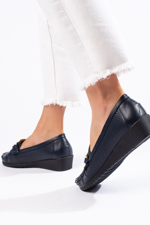 Marineblaue Damenmokassins Marineblaue Damenmokassins