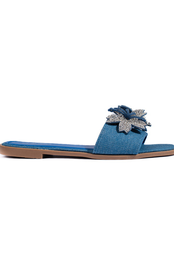 Hausschuhe aus Denim-Material