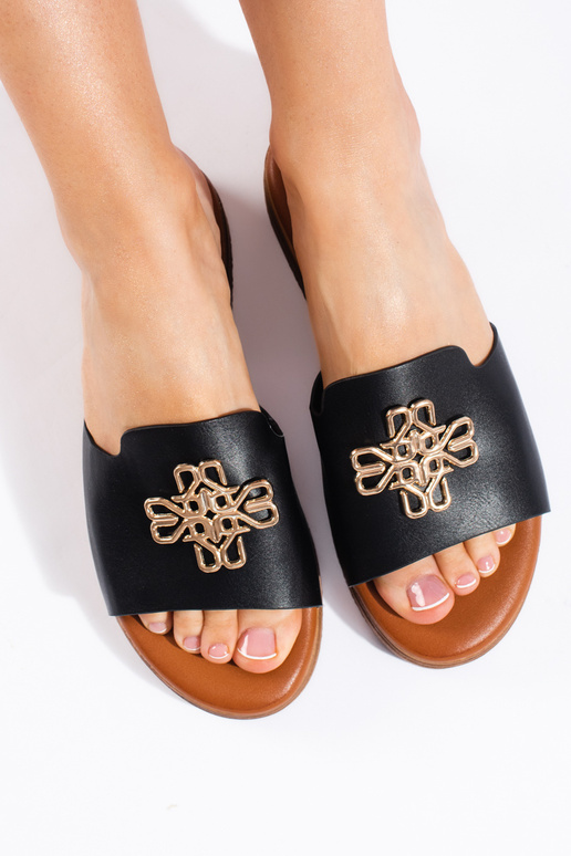 Modische Damenhausschuhe in schwarzer... Modische Damenhausschuhe in schwarzer...