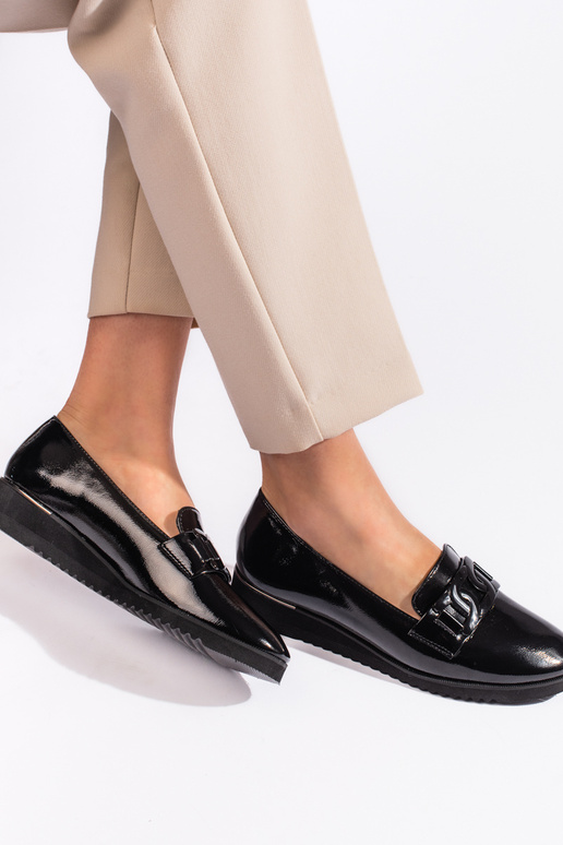 Schwarze Damen-Lords-Stil Schuhe mit...