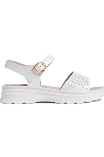 Bequeme weiße Sandalen für...