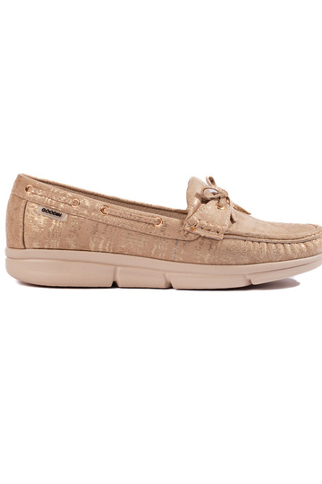 Beige Damenmokassins