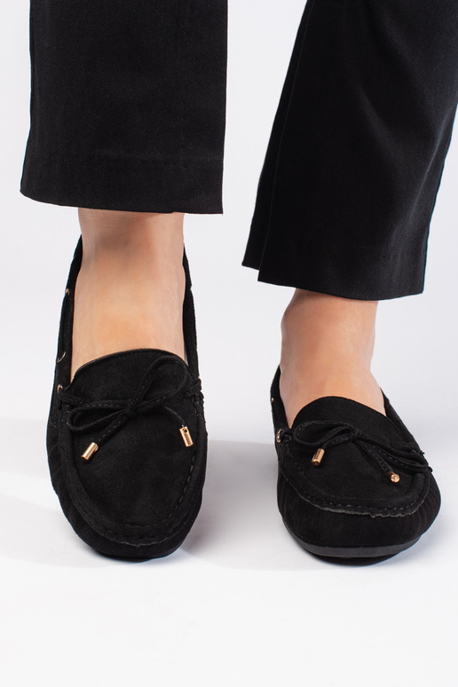 schwarze Wildledermokassins für Damen schwarze Wildledermokassins für Damen