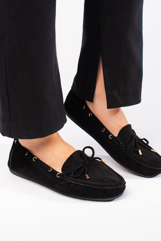 schwarze Wildledermokassins für Damen schwarze Wildledermokassins für Damen