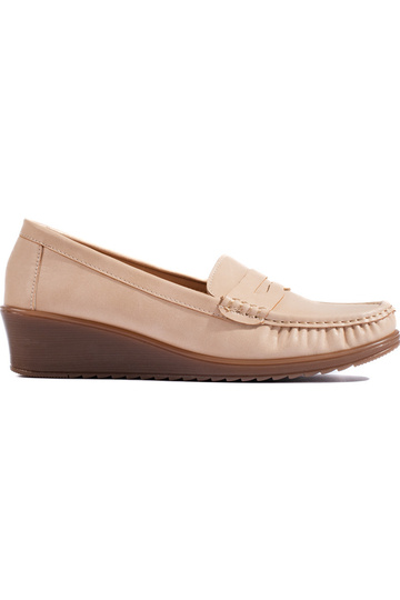 Damenmokassins beige
