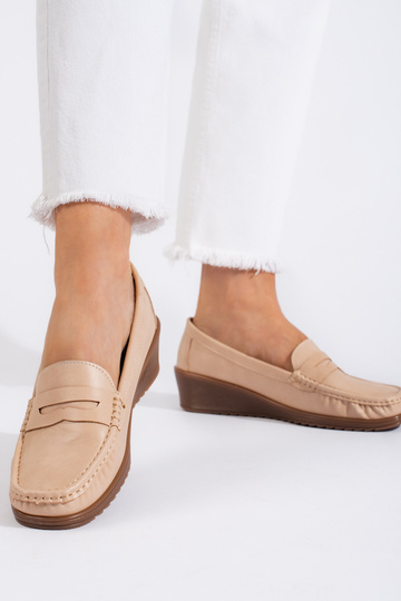 Damenmokassins beige 2