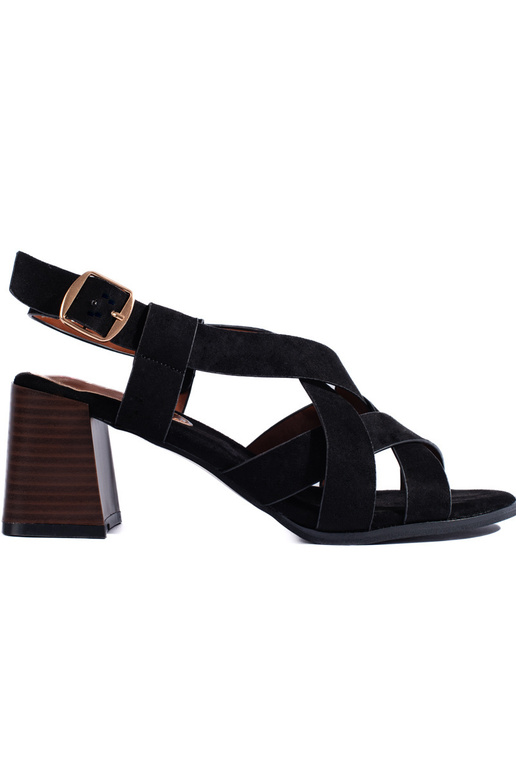 schwarze Wildlederschuhe mit hohen...