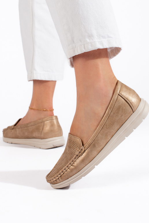 goldfarbene Damenmokassins goldfarbene Damenmokassins