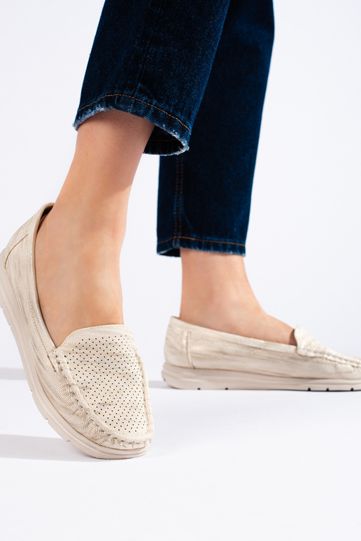 Beige Damenmokassins Beige Damenmokassins