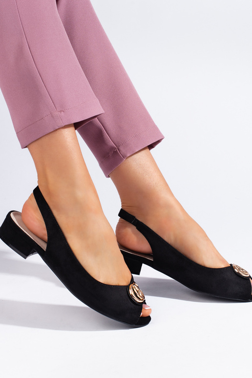 schwarze Wildledersandalen schwarze Wildledersandalen