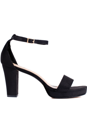 schwarze Wildledersandalen...