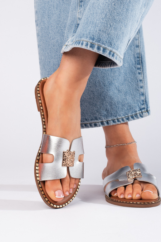 silberne Hausschuhe silberne Hausschuhe