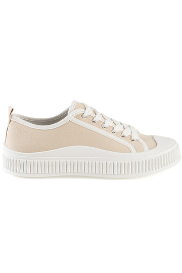 Beigefarbene Sneakers mit...