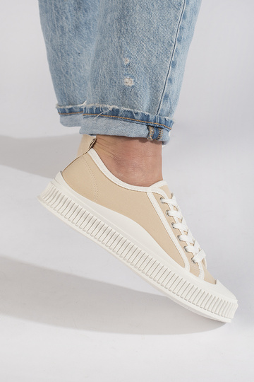 Beigefarbene Sneakers mit... 2