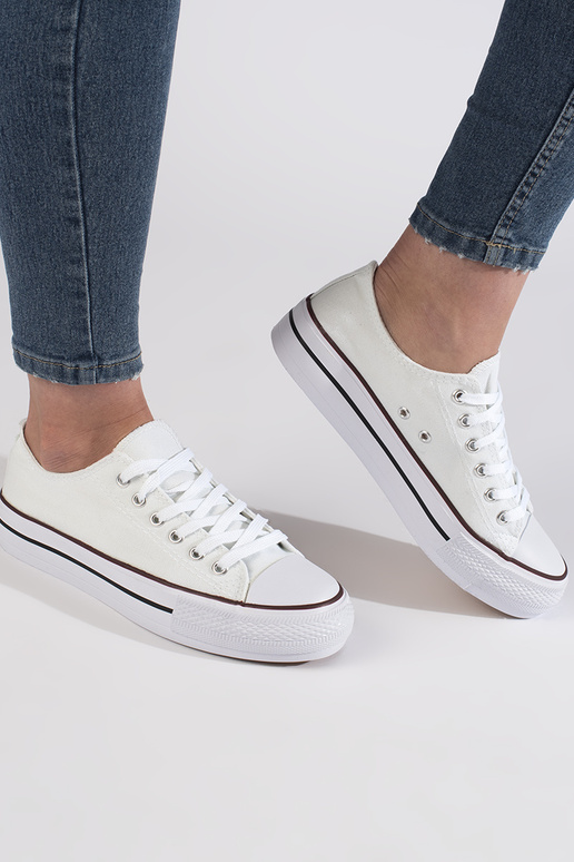 Weiße klassische Damen-Sneakers mit...