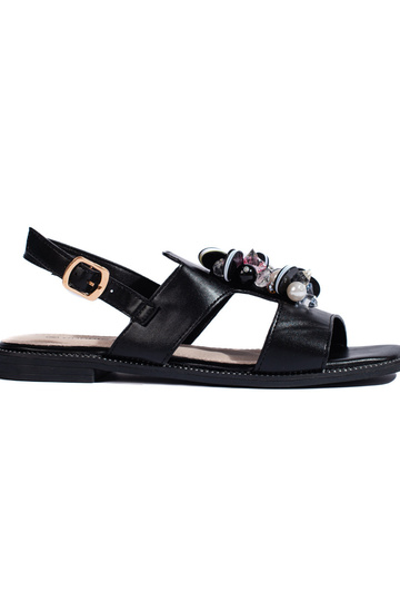 schwarze Sandalen