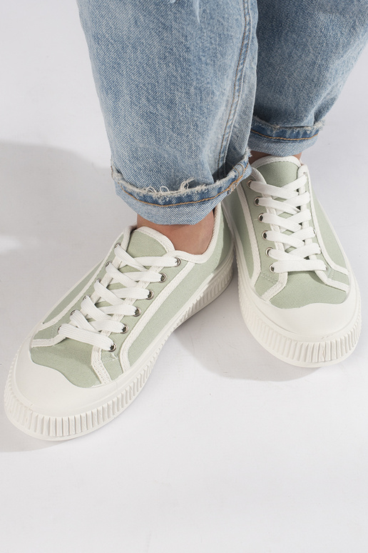 Hellgrüner Damenschuh mit Plateau