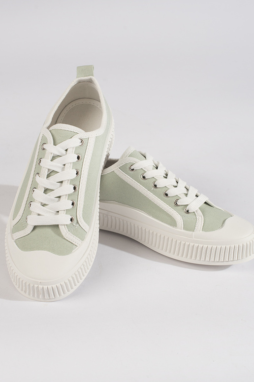 Hellgrüner Damenschuh mit Plateau