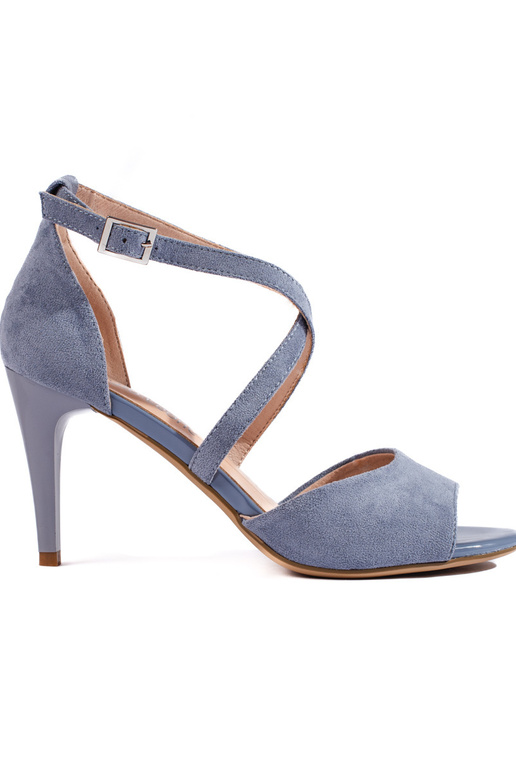 Wildledersandalen mit dünnem Absatz...