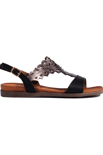 schwarze Sandalen mit...