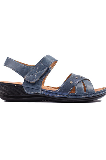 blaue Plateausandalen
