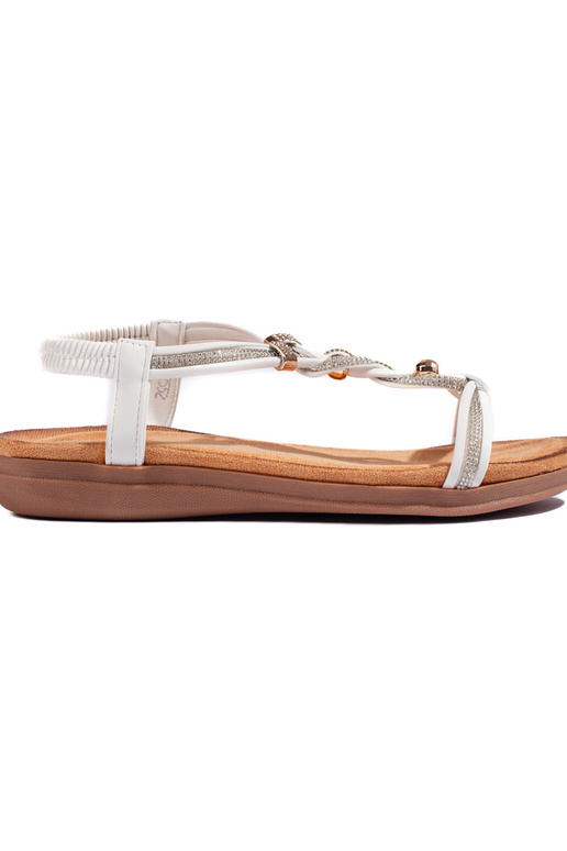 Weiße Sandale mit auffälligem Modell