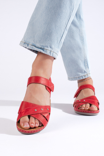 rote Plateausandalen 2