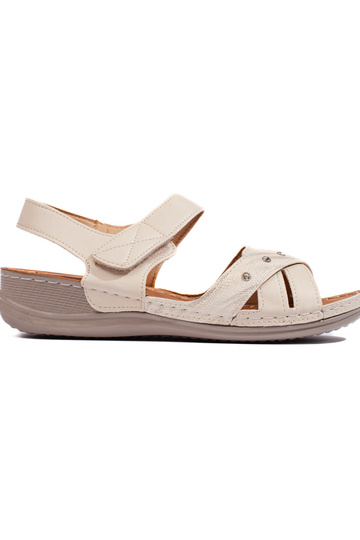 Beige Plateausandalen