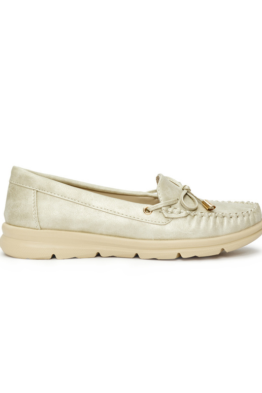goldene, bequeme Mokassins aus Öko-Leder goldene, bequeme Mokassins aus Öko-Leder