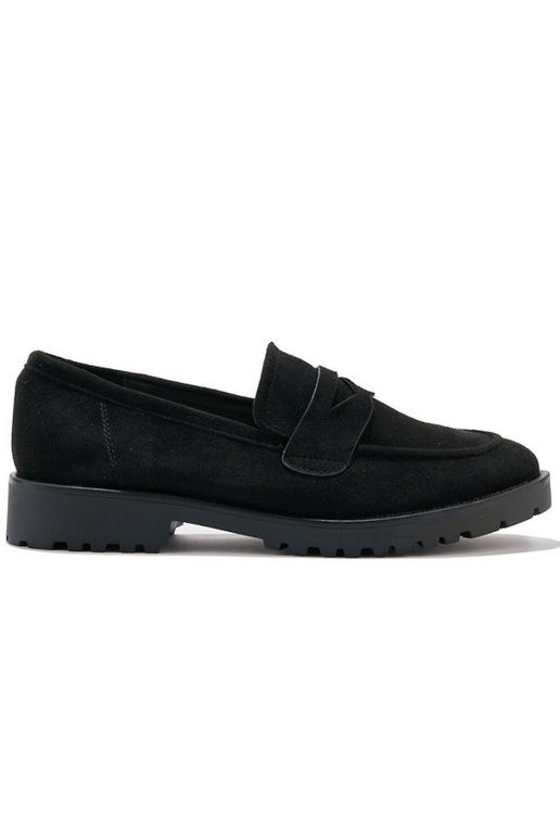 Damenmokassins aus schwarzem Wildleder