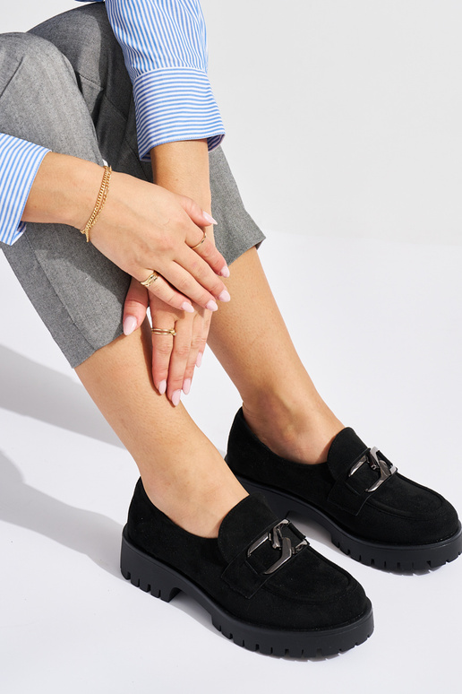 schwarze Wildledermokassins für Damen schwarze Wildledermokassins für Damen