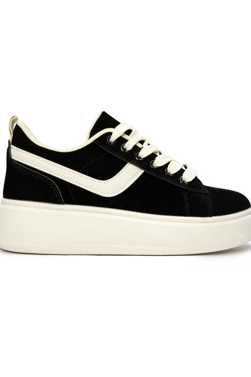 Schwarze Wildleder-Plateauschuhe für...