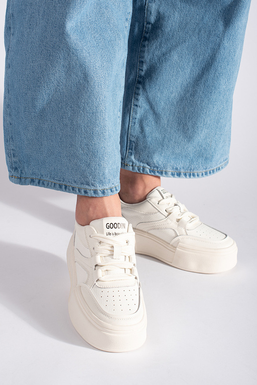 Weiße klassische Damen-Sneakers mit...