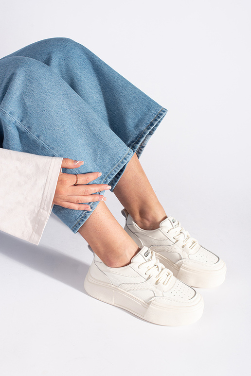 Weiße klassische Damen-Sneakers mit...