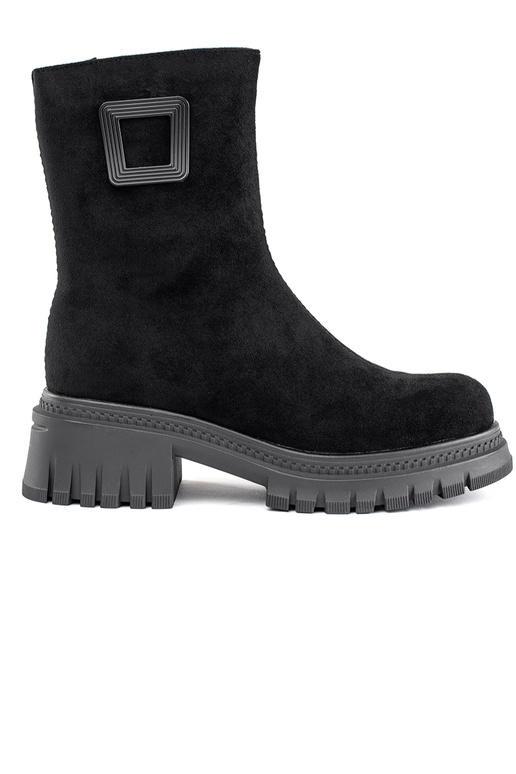 schwarze Damenschuhe mit dicker Sohle