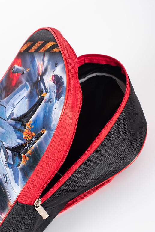 Schwarz-roter Rucksack für Jungen ze... Schwarz-roter Rucksack für Jungen ze...