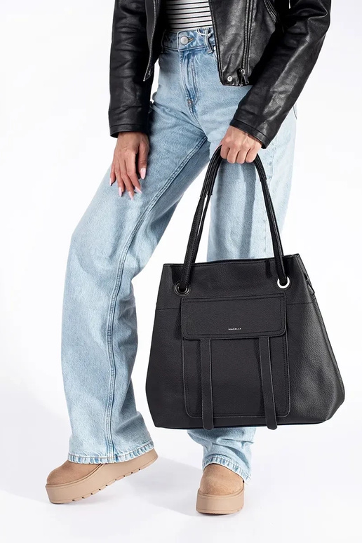 schwarze Handtasche Shopper