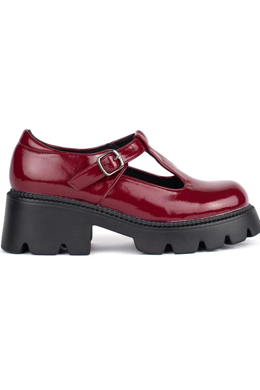 Burgund lackiert Frauen Schuhe mit...