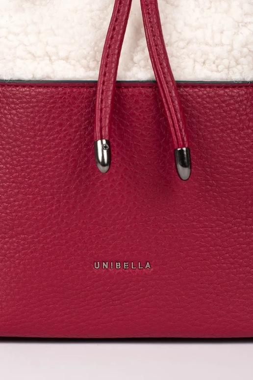 Rote elegante Handtasche mit Pelz