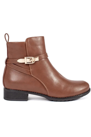 Braune Damen-Halbschuhe mit...